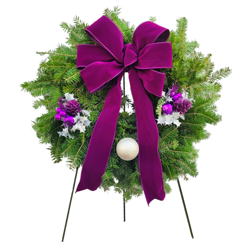 20-fresh-balsam-fir-decorated-cemetery-purple-velvet-wreath-on-36