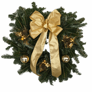 Fresh Decorated Wreath - Gold