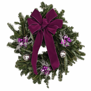 Fresh Decorated Wreath - Purple Velvet