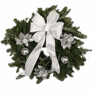 Fresh Decorated Wreath - Silver