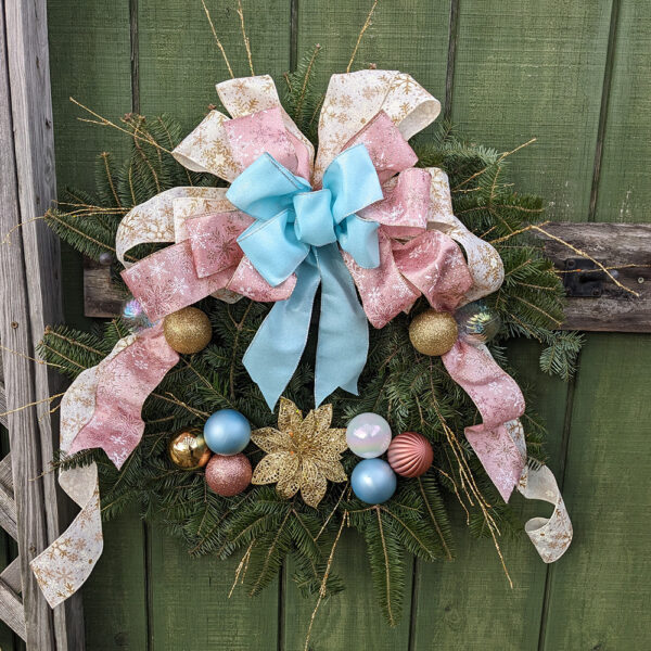 Custom Pastels 28" Fresh Balsam Fir Decorated Wreath