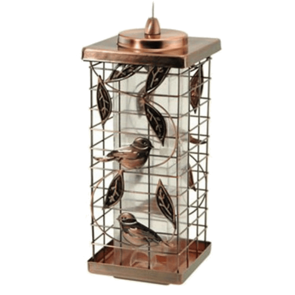 Audubon Caged Tube Feeder w/Leaf
