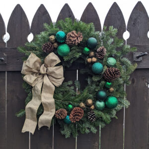 Custom Decorated Wreath - Pinecone Jingle