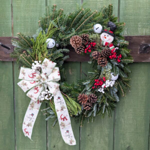 Custom Decorated Wreath - Snowman