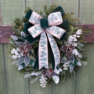 Custom Decorated Wreath - Frosty Green